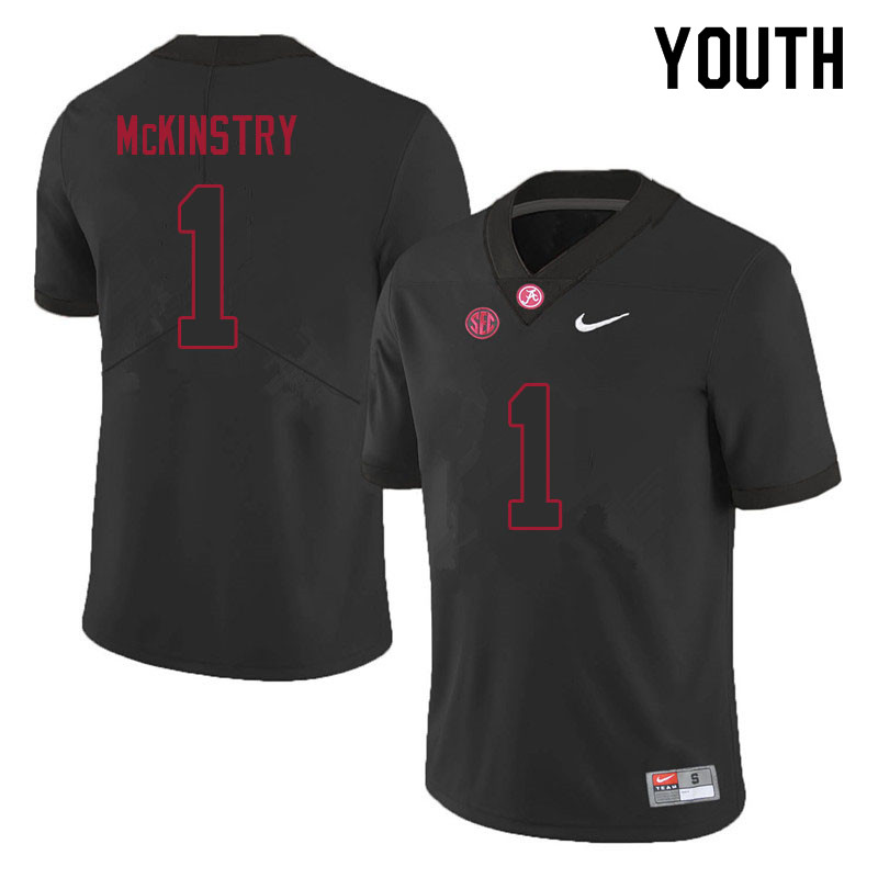 Alabama Crimson Tide Youth Kool-Aid McKinstry #1 Black NCAA Nike Authentic Stitched 2021 College Football Jersey RD16B06ZB